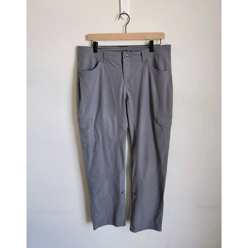 Kuhl Women's Freeflex Roll-up Cargo Pants 12 Reg Gray‎  Drawstring Relaxed Fit